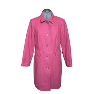 Talbots Petites Wool Blend Coat Italian Fabric Women’s Sz 6P Pink Preppy Career